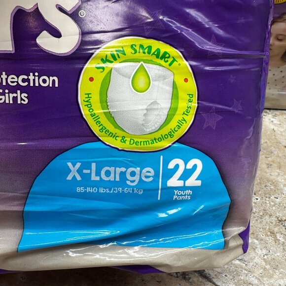 2X Sleep Overs Youth Pants X-Large 22 Count Day & Night Protection Unisex - Picture 3 of 7